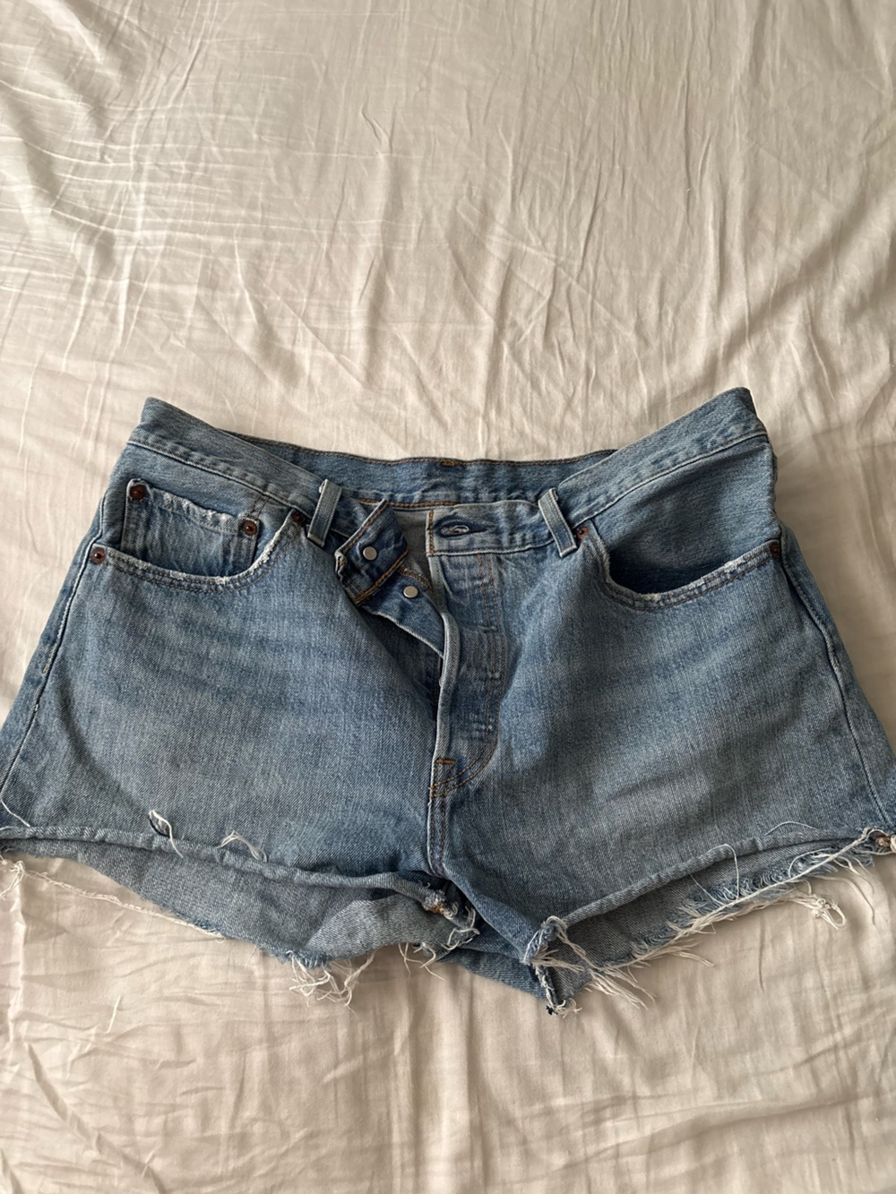 Levi’s distressed denim shorts